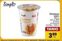 Carrefour Śmietana 18 % Simply oferta
