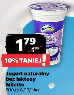 Netto Jogurt naturalny bez laktozy Miletto oferta