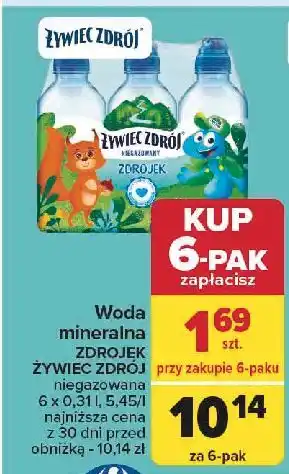 Carrefour Woda niegazowana Żywiec Zdrój Zdrojek oferta