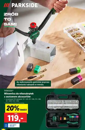 Lidl PARKSIDE Nitownica do nitonakrętek z zestawem akcesoriów oferta