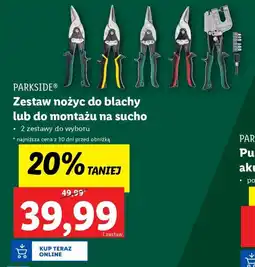 Lidl PARKSIDE Zestaw nożyc do blachy lub do montażu na sucho oferta