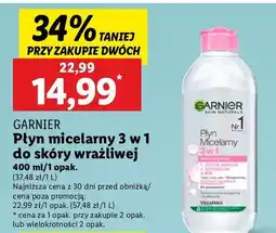 Lidl Płyn micelarny do skóry wrażliwej Garnier Skin Naturals oferta