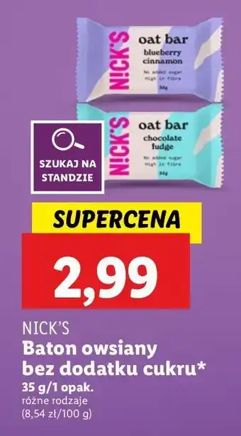 Lidl Baton owsiany chocolate fudge N!Ck's oferta