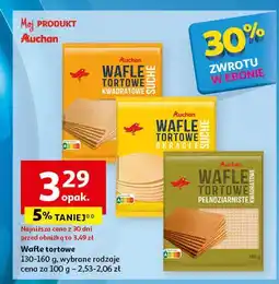Auchan Wafle tortowe pełnoziarniste Auchan oferta