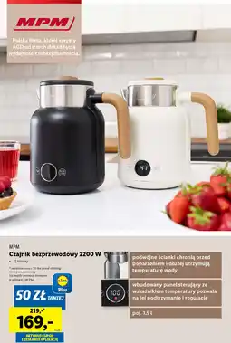 Lidl MPM Czajnik bezprzewodowy 2200 W oferta