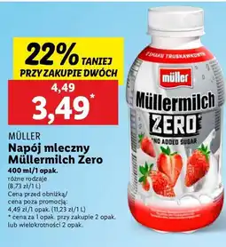 Lidl Napój mleczny truskawkowy Mullermilch Zero oferta