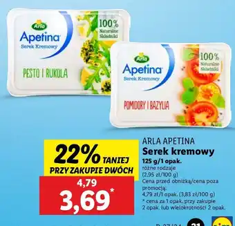 Lidl Serek kremowy pesto i rukola Arla Apetina oferta