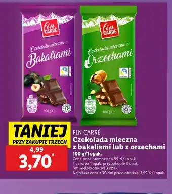 Lidl Czekolada z orzechami laskowymi Fin Carre oferta