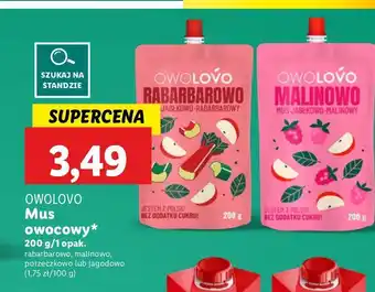 Lidl Mus jabłkowo-rabarbarowy Owolovo oferta