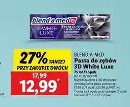 Lidl Pasta do zębów perfection charcoal Blend-A-Med 3D White Luxe oferta