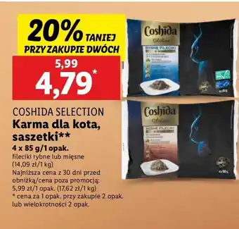 Lidl Karma dla kota wołowina Coshida Selection oferta