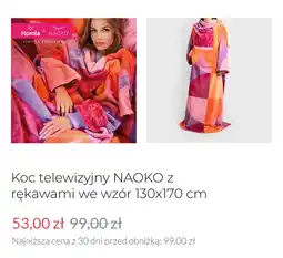 Koc telewizyjny NAOKO z rękawami we wzór