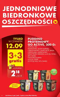 Biedronka Pudding proteinowy orzechowy Go active oferta