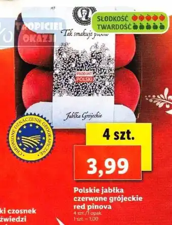 Lidl Polska jabłka czerwone grójeckie red pinova 4szt. oferta