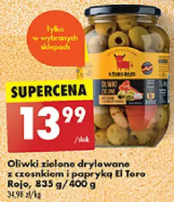 Biedronka Oliwki zielone drylowane z czosnkiem i papryką El Toro Rojo oferta