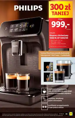 Lidl Philips Ekspres ciśnieniowy 1500 W, EP 1200/00 oferta