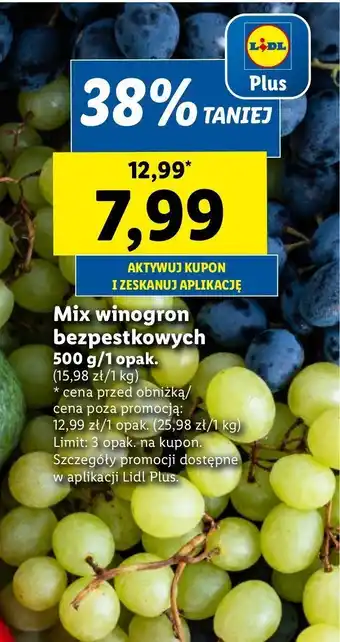 Lidl Winogrona bezpestkowe mix oferta