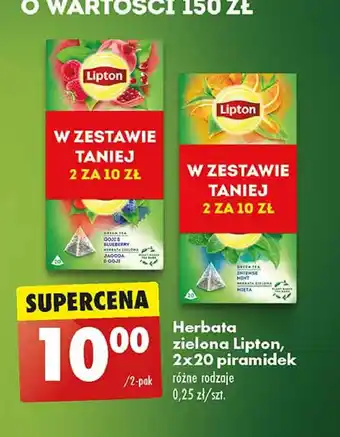 Biedronka Herbata mandarin & orange Lipton green tea oferta