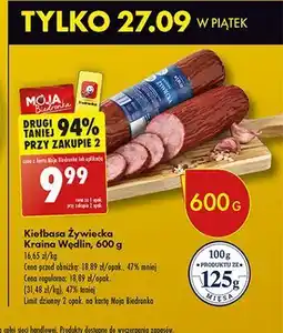 Biedronka Kiełbasa żywiecka Kraina wędlin oferta