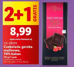 Lidl J.D. Gross Czekolada gorzka malinowa, 70% kakao oferta