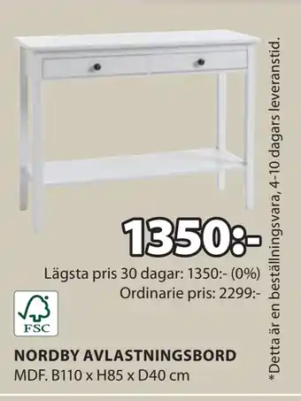 JYSK NORDBY AVLASTNINGSBORD oferta