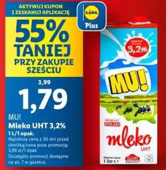 Lidl Mu! Mleko UHT 3,2% oferta