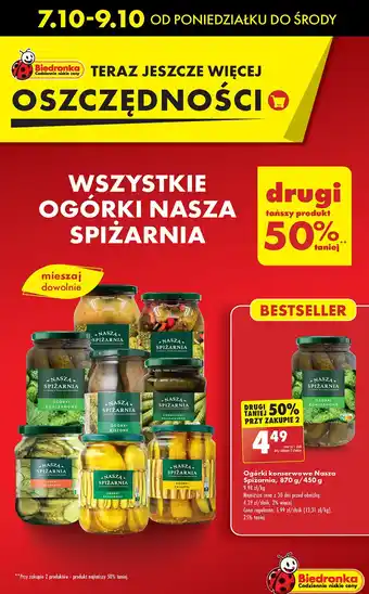 Biedronka Ogórki konserwowe Nasza spiżarnia oferta