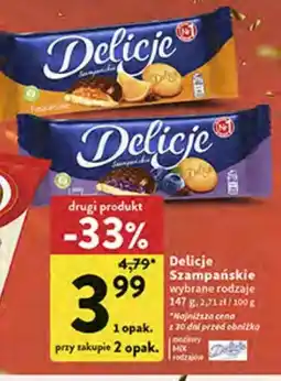Intermarche Ciastka z galaretką jagodową Delicje szampańskie oferta