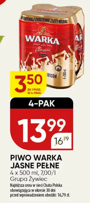 Chata Polska Piwo Warka jasne pełne Grupa Żywiec oferta