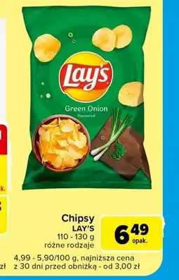 Carrefour Express Lay's Chipsy ziemniaczane o smaku zielonej cebulki 130 g oferta