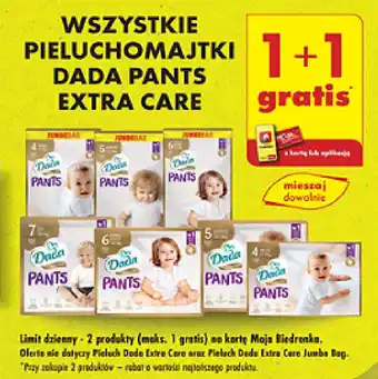 Biedronka Wszystkie pieluchomajtki Dada pants extra care oferta