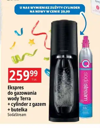 E.Leclerc Zestaw: urządzenie sst terra czarny + cylinder cqc butelka Sodastream oferta