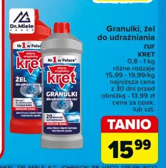 Carrefour Granulki do udrożniania rur Kret oferta