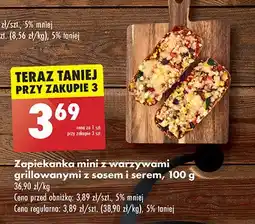 Biedronka Zapiekanka mini z warzywami grillowanymi sosem i serem oferta