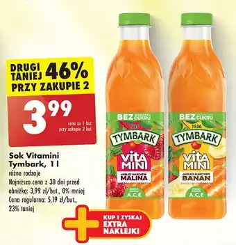 Biedronka Sok banan-marchew-jabłko Tymbark Vitamini oferta