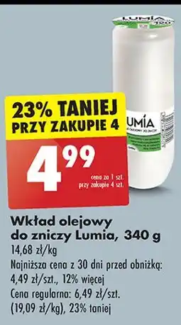 Biedronka Wkład olejowy do zniczy Lumia oferta