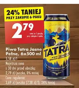 Biedronka Piwo Tatra Jasne Pełne oferta