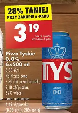 Biedronka Piwo Tyskie 0.0% oferta