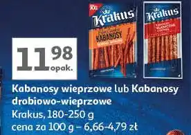 Auchan Kabanosy drobiowo-wieprzowe Krakus Animex oferta