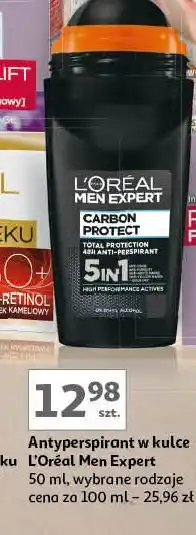 Auchan Anti-perspirant 5 in 1 L'oreal Men Expert Carbon Protect oferta