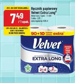 Polomarket Velvet Extra Long Ręcznik papierowy 2 rolki oferta