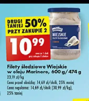 Biedronka Filety śledziowe wiejskie w oleju Marinero oferta