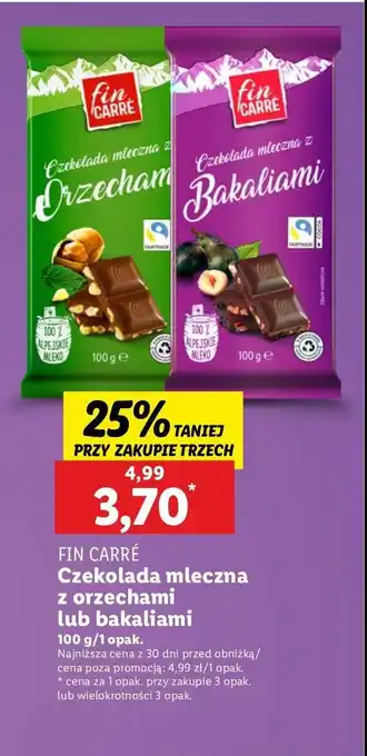 Lidl Czekolada z bakaliami Fin carre oferta