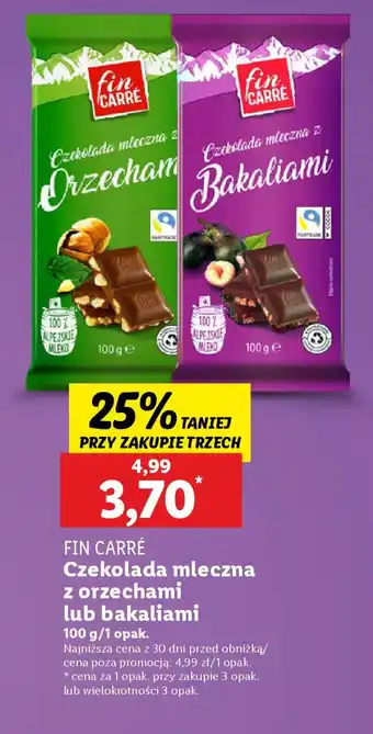 Lidl Czekolada Fin Carré oferta