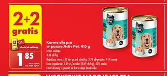 Biedronka Karma dla psa z kurczakiem w galarecie Activ Pet oferta