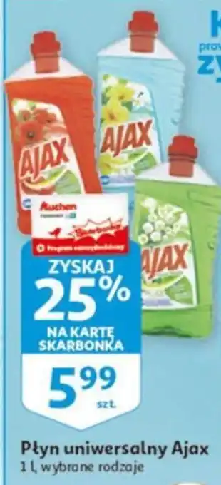 Auchan Płyn uniwersalny Ajax 1l oferta