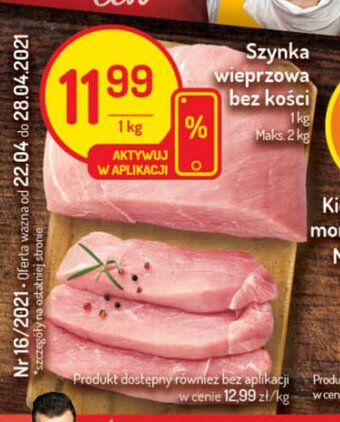 Delikatesy Centrum Szynka wieprzowa bez kości 1kg oferta