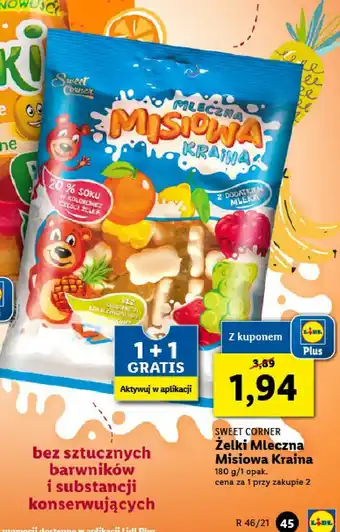 Lidl Żelki mleczna misiowa kraina 1 SZT 180 G oferta