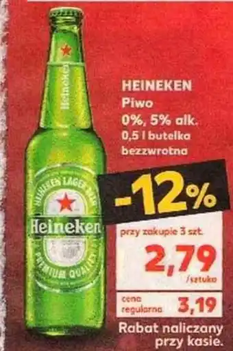 Kaufland Piwo Heineken Lager lub 0% 500ml oferta