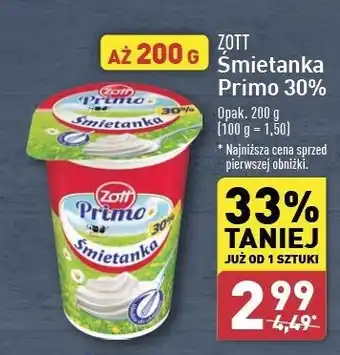 ALDI Śmietanka 30% Zott Primo oferta